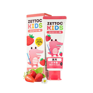 日本Zettoc 小鱷魚 幼儿凝膠牙膏-2~5歲(草莓味) 70g