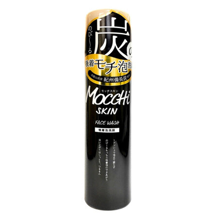 日本 mocchi skin 黑炭泡沫慕斯洗面奶 深层清洁洗面乳 150g 适合偏油性肌肤