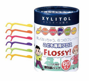 XYLITOL FLOSSY 兒童水果味牙线 (60支)