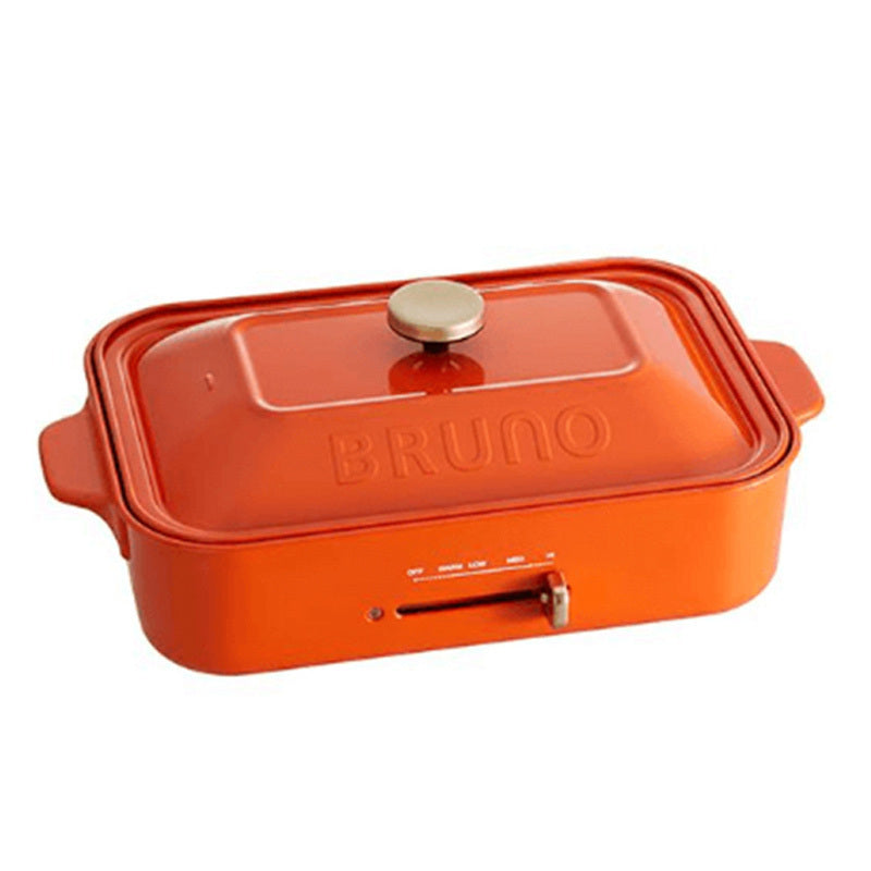 BRUNO 多功能烤盘生铁锅 BOE021-RD （橙色)（随机限定把手一个）