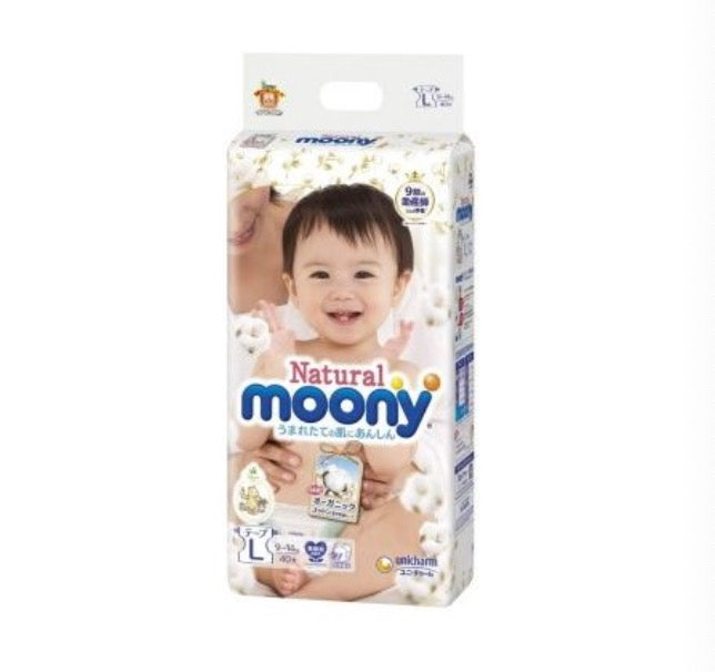 unicharm moony Natural Moonyman 腰贴婴儿纸尿裤 (L号) 38枚