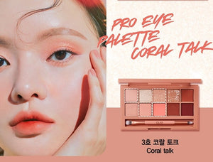 Korea CLUB CLIO 10 Color Eyeshadow Palette No. 3 Color Coral Talk Fashion Coral Orange