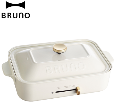 BRUNO 多功能烤盘生铁锅 BOE021-RD （经典白)（随机限定把手一个）