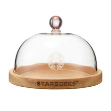 Load image into Gallery viewer, STARBUCKS KOREA 2022 CHERRY BLOOMING WOOD PLATE WITH DOME 韩国星巴克2022樱花木盘带圆顶
