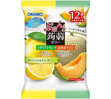 将图片加载到图库查看器，新品零食！日本ORIHIRO 蒟蒻低卡果冻 哈密瓜+柠檬味 12枚入
