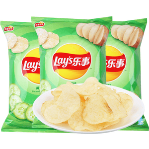 百事LAY'S乐事 薯片 黄瓜味 袋装 70g 3包